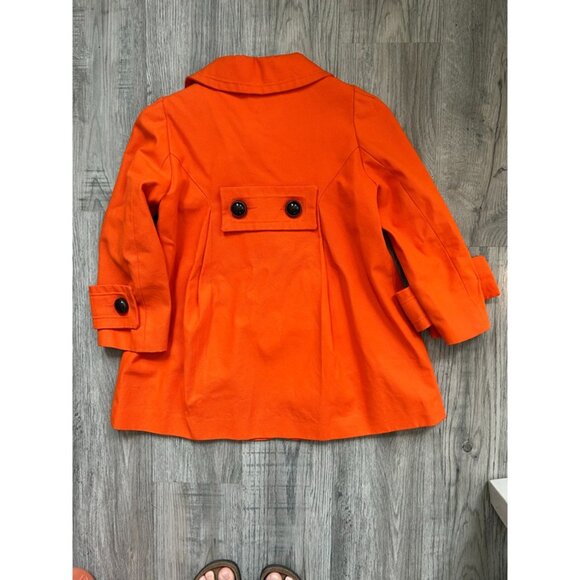 Zara Basic Women's Orange 3/4 Sleeve Button Front Swing Jacket Coat Size Medium - Picture 2 of 11